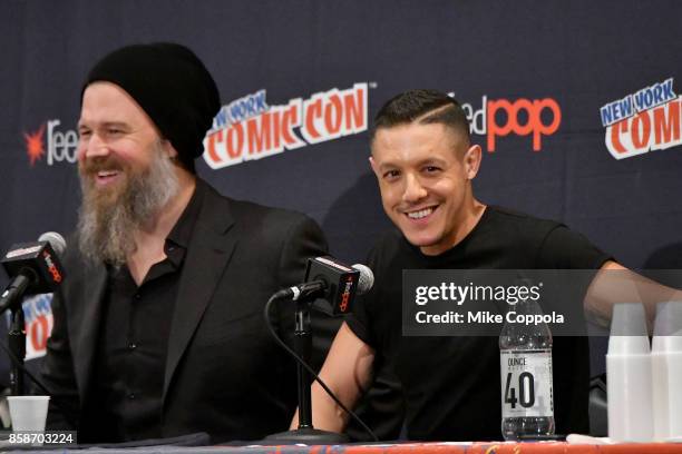 Ryan Hurst and Theo Rossi speak at the Sons of Anarchy panel during 2017 New York Comic Con - Day 3 on October 7, 2017 in New York City.