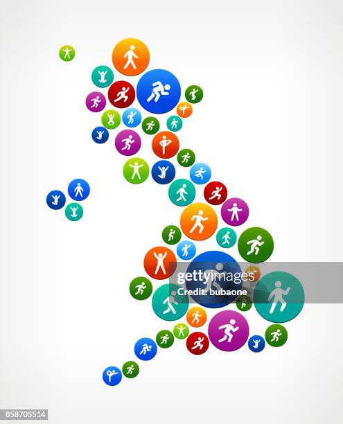 united kingdom wellness active lifestyle vector button pattern - green go button stock illustrations