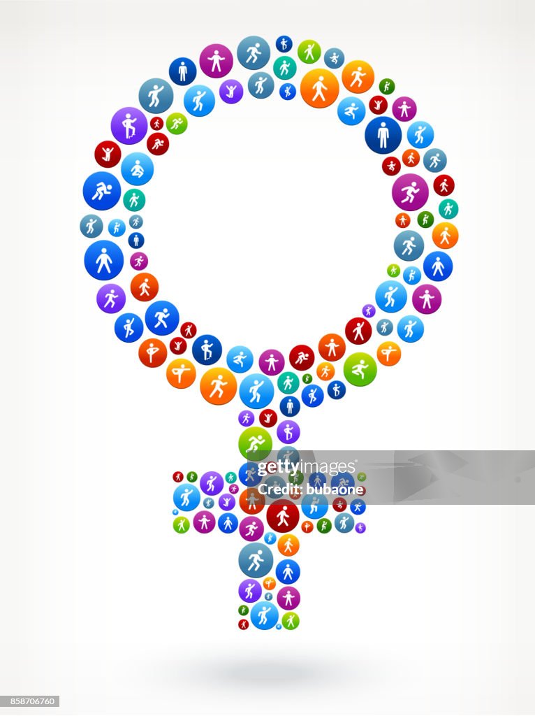 Wellness Button Female Sign Wellness Active Lifestyle Vector Button Pattern High-Res ...