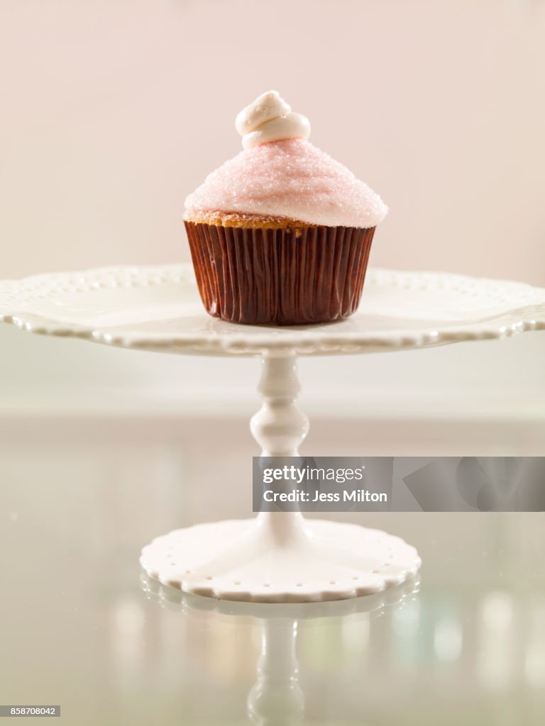 Cupcake on cake stand