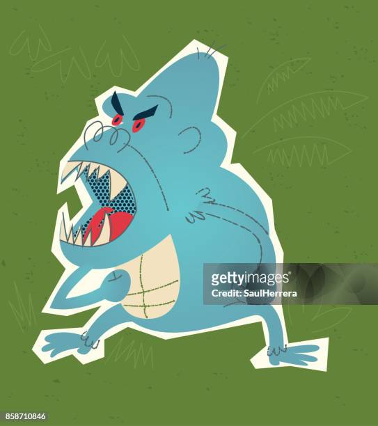 wild gorilla - angry monkey stock illustrations