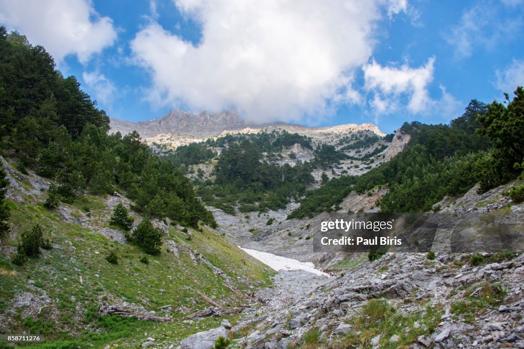 Glacier and snwofiled, Mytikas peak, Mount Olympus, Greece, Europe