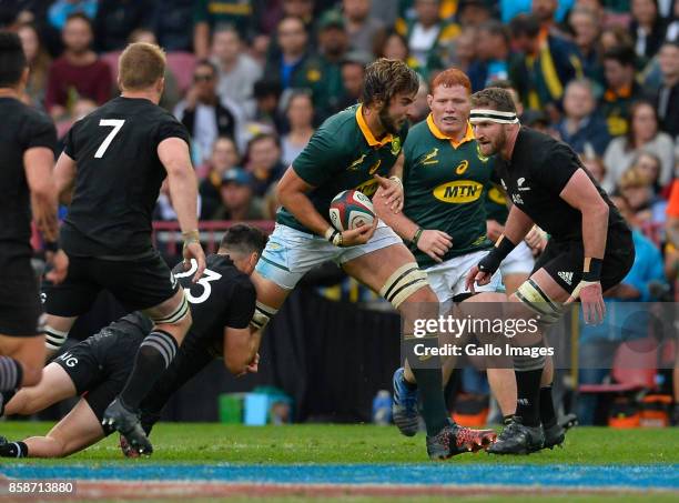 Lood de Jager of South Africa during the Rugby Championship 2017 match between South Africa and New Zealand at DHL Newlands on October 07, 2017 in...