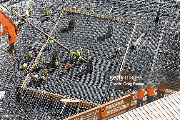 project managers and construction workers - built structure foto e immagini stock