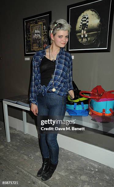 Pixie Geldof attends a PPQ party to celebrate an exhibition by Hannah Bays at their Jackdaw store in Burlington Arcade, on April 8, 2009 in London,...