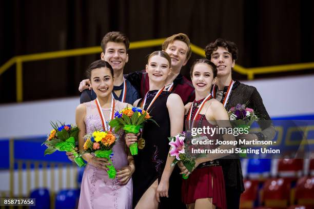 Elizaveta Khudaiberdieva and Nikita Nazarov of Russia, Anastasia Skoptcova and Kirill Aleshin of Russia, Caroline Green and Gordon Green of the...