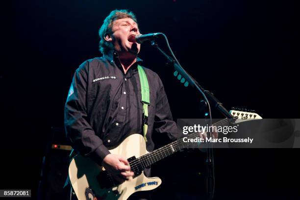 Jake Burns of Stiff Little Fingers performs on stage at the Forum on April 3, 2009 in London, England.