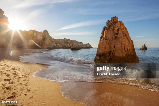 seascape images of beach in alvor portugal in late summer sun - alvor stock pictures, royalty-free photos & images