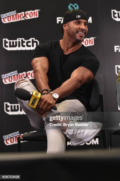 Ricky Whittle of American Gods speaks onstage during IMDb LIVE at NY Comic-Con at Javits Center on October 7, 2017 in New York City.