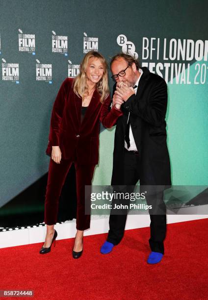 Laura Smet and Xavier Beauvois attend the UK Premiere of "The Guardians" during the 61st BFI London Film Festival on October 7, 2017 in London,...
