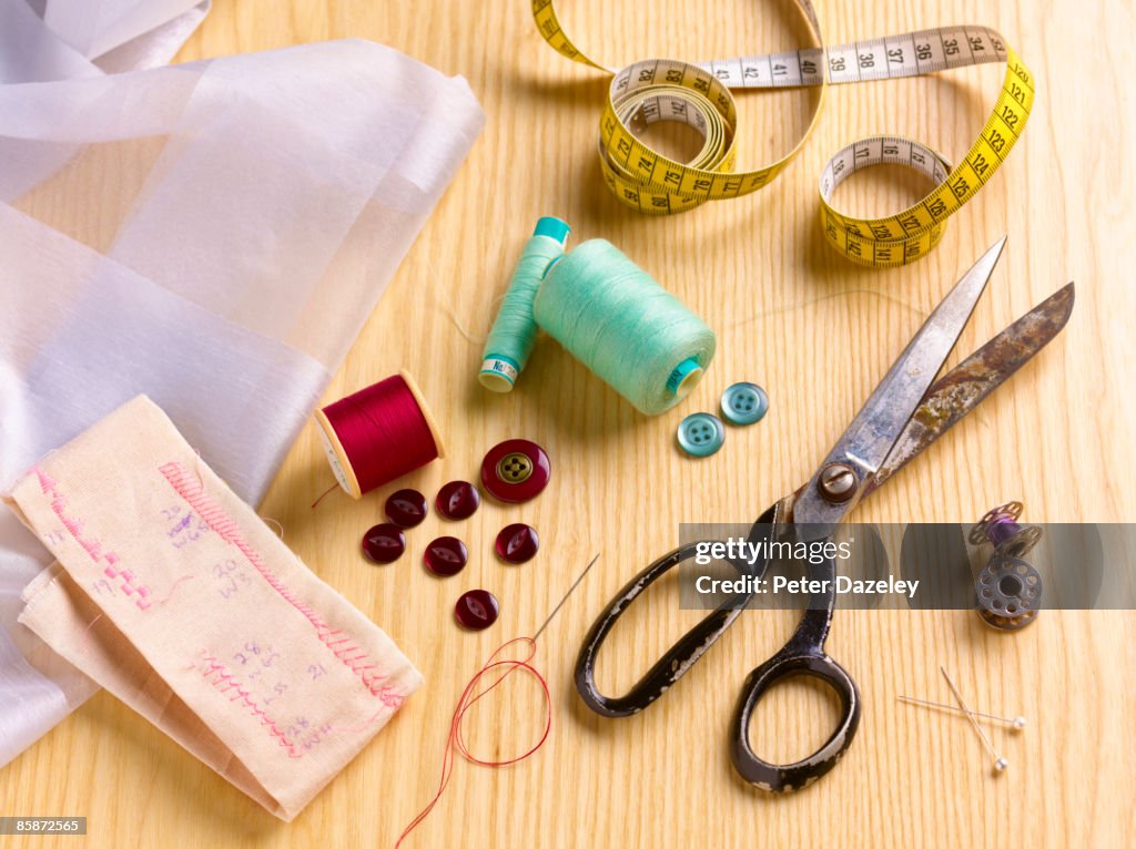 Dressmakers sewing materials.