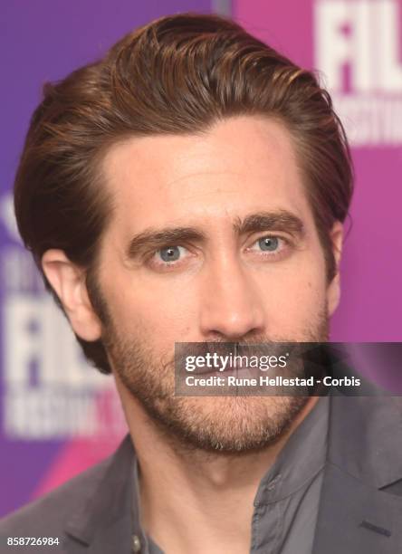 Jake Gyllenhaal attends a photo call for "Stronger " during the 61st BFI London Film Festival on October 05, 2017 in London, England.