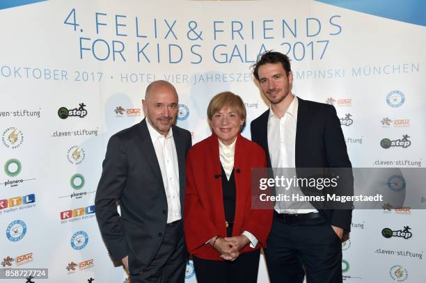 Christian Neureuther, Rosi Mittermaier and Felix Neureuther during the Felix & Friends Charity Gala at Hotel Vier Jahreszeiten on October 7, 2017 in...
