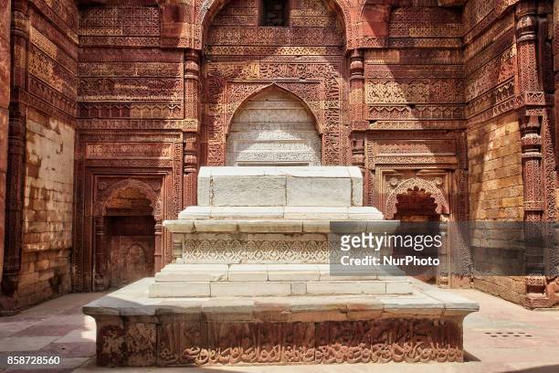 Tomb of the builder of Qutab Minar located amongst the ruins of the Quwwat-ul-Islam Mosque at the Qutub Minar complex in Delhi, India, on 7 October...