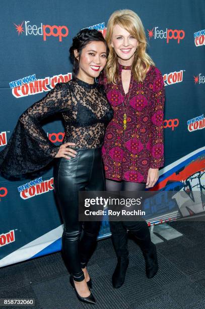 Jessica Lu and Kathryn Morris attend the Reverie press room during 2017 New York Comic Con - Day 3 on October 7, 2017 in New York City.