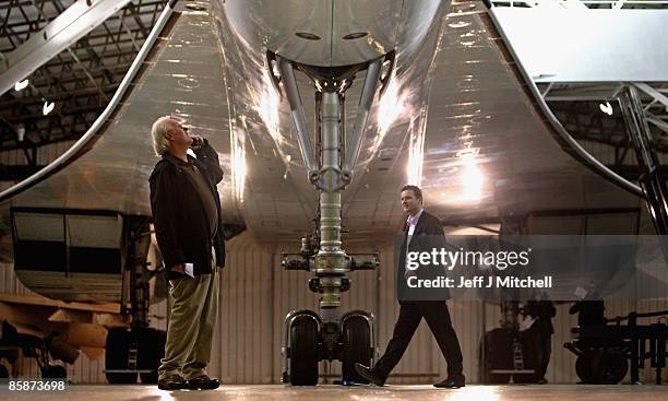 People view a Concorde at the museum of flight in East Fortune on April 9, 2009 in Scotland. The aircraft is celebrating 40 years since its inaugural...