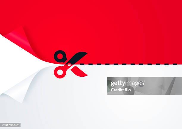 coupon clipping background - paper scissors stock illustrations
