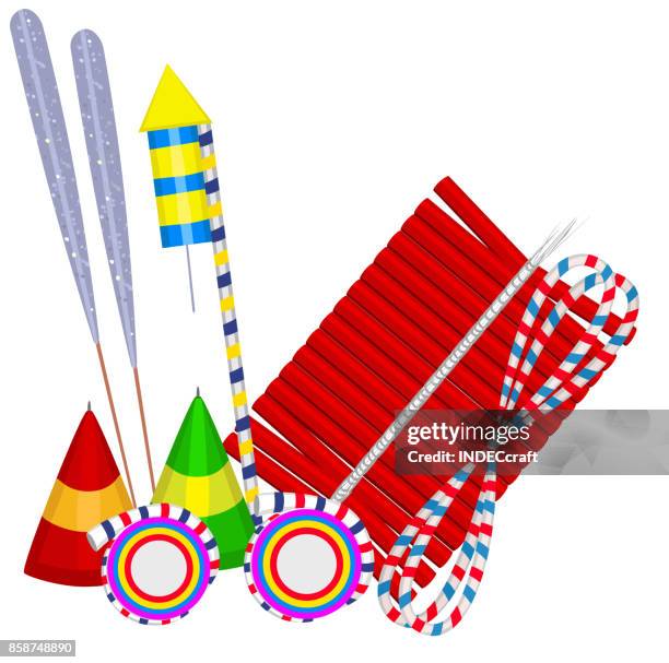 diwali-crackers - diwali vector stock-grafiken, -clipart, -cartoons und -symbole