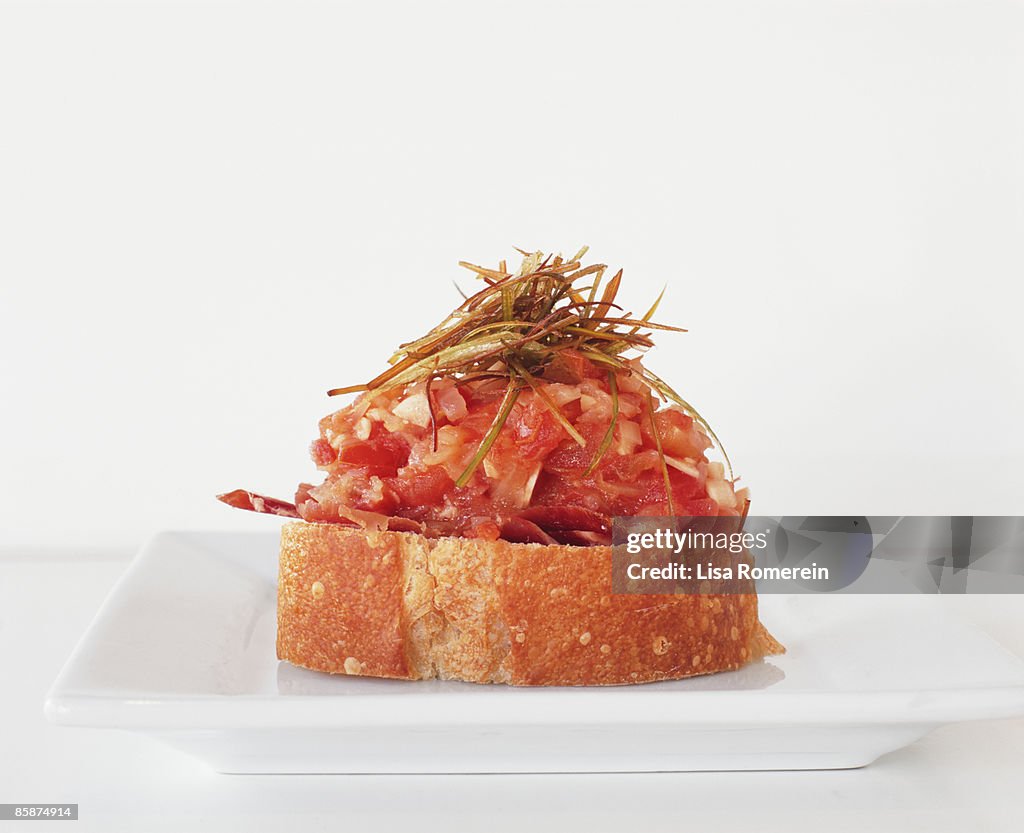 Jamon sofrito (ham) & fried leeks