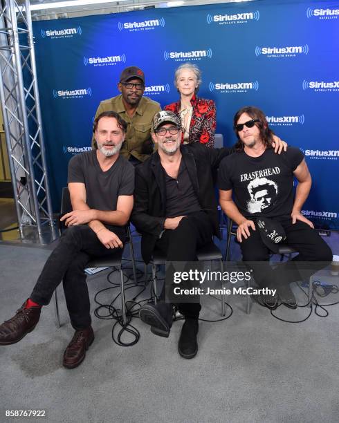 Actors Andrew Lincoln, Lennie James, Jeffrey Dean Morgan, Melissa McBride and Norman Reedus attend the SiriusXM 'Town Hall' with the Cast of The...