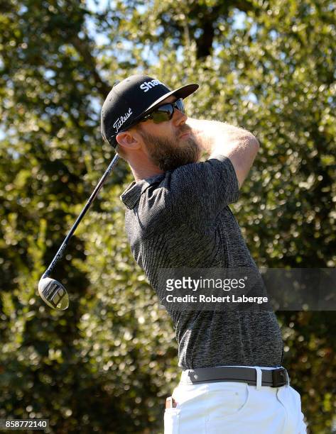 Graham DeLaet of Canada plays his shot from the fourth tee during the third round of the Safeway Open at the North Course of the Silverado Resort and...