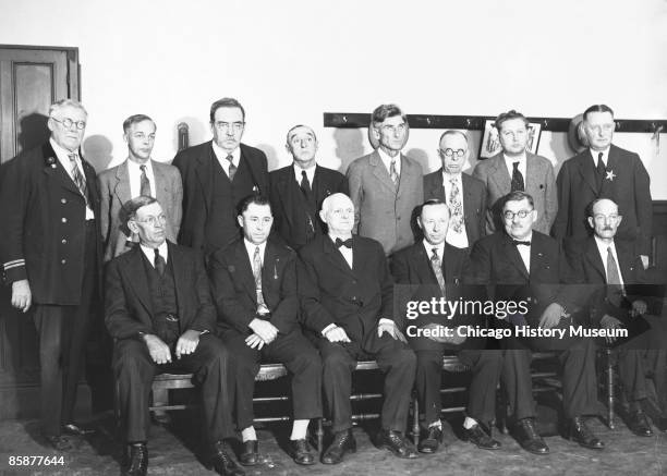 An image of the jury that convicted Capone, Chicago, 1931. It consisted almost entirely of rural, white men. Among them, a retired hardware dealer, a...