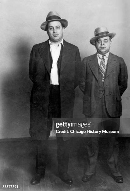 Two members of Al Capone's gang, on left: Ralph Capone and on right Anthony Aresso, Chicago, early 1920s.