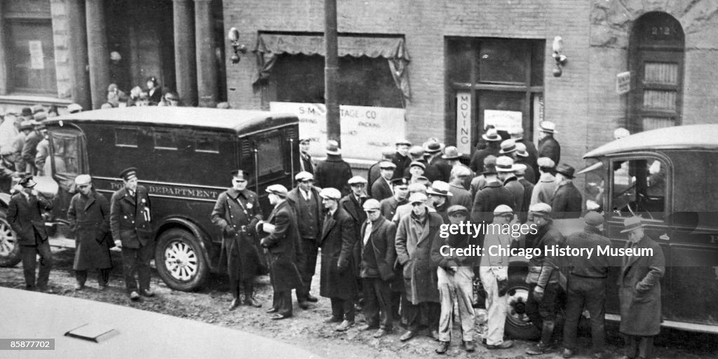 Crowd At St. Valentine's Day Massacre Site