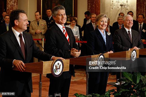 Australian Defense Minister Joel Fitzgibbon, Australian Foreign Minister Stephen Smith, U.S. Secretary of State Hillary Clinton and U.S. Defense...