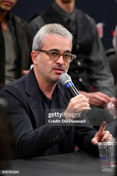 Alex Kurtzman speaks onstage during the Star Trek: Discovery panel during 2017 New York Comic Con - Day 3 at Theater at Madison Square Garden on...