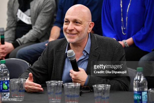 Akiva Goldsman speaks onstage during the Star Trek: Discovery panel during 2017 New York Comic Con - Day 3 at Theater at Madison Square Garden on...