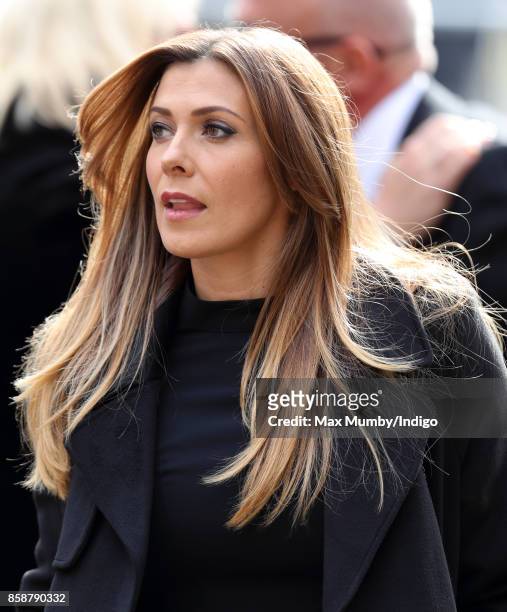 Kym Marsh attends the funeral of Liz Dawn at Salford Cathedral on October 6, 2017 in Salford, England. Actress Liz Dawn played Vera Duckworth in...
