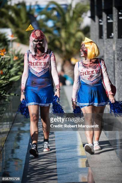 Participants seen prior to the Zombie Walk 2017 at the Sitges Film Festival 50th Anniversay on October 7, 2017 in Sitges, Spain.
