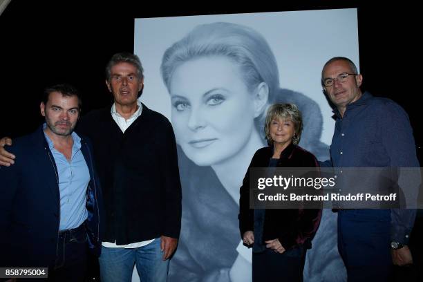 Clovis Cornillac, Dominique Desseigne, Danielle Thomson and Laurent Weil attend "Suite Michele Morgan Opening" at Hotel Majestic Barriere on October...