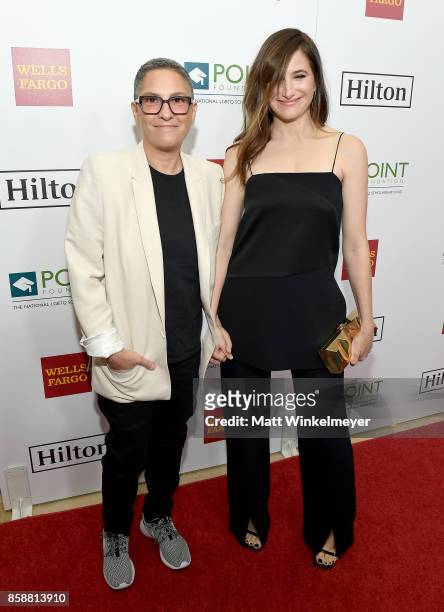 Honoree Jill Soloway and actress Kathryn Hahn at Point Honors Los Angeles 2017, benefiting Point Foundation, at The Beverly Hilton Hotel on October...