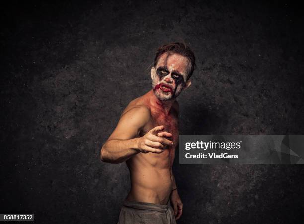 angry halloween clown - angry bodybuilders posing stock pictures, royalty-free photos & images