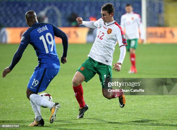 Bozhidar Kraev of Bulgaria, Corentin Tolisso of France during the FIFA 2018 World Cup Qualifier between Bulgaria and France at Vasil Levski National...