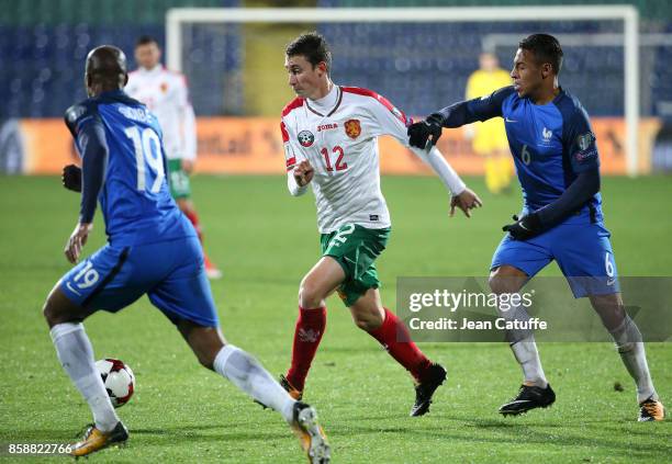 Bozhidar Kraev of Bulgaria, Corentin Tolisso of France during the FIFA 2018 World Cup Qualifier between Bulgaria and France at Vasil Levski National...