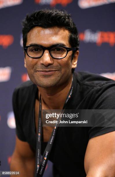 Sendhil Ramamurthy speaks during the Reverie panel at the 2017 New York Comic Con - day 3 on October 7, 2017 in New York City.