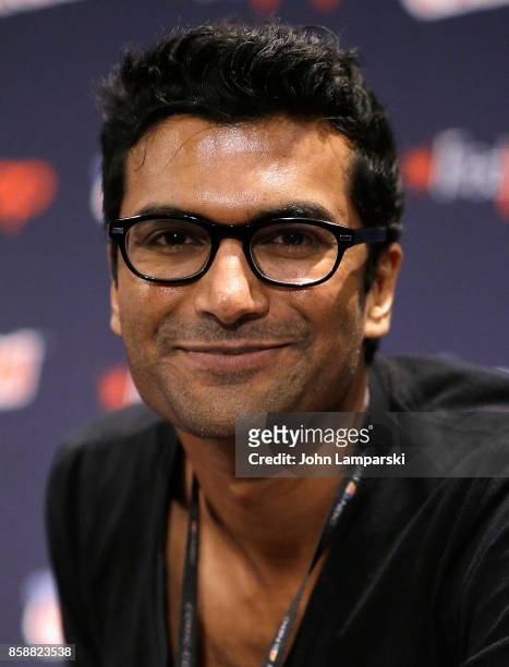 Sendhil Ramamurthy speaks during the Reverie panel at the 2017 New York Comic Con - day 3 on October 7, 2017 in New York City.