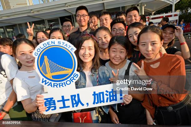 Fans cheers during the Special Olympics Clinic as part of the 2017 Global Games - China on October 7, 2017 at the Oriental Sports Center in Shanghai,...