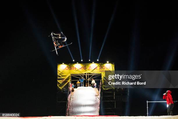 Axel Le Palabe of France performs during the Sosh Big Air finals on October 7, 2017 in Annecy, France.