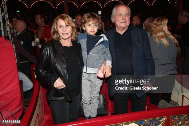 Senta Berger and her grandson David Verhoeven and husband Michael Verhoeven during the premiere of the Circus Roncalli '40 Jahre Reise zum...