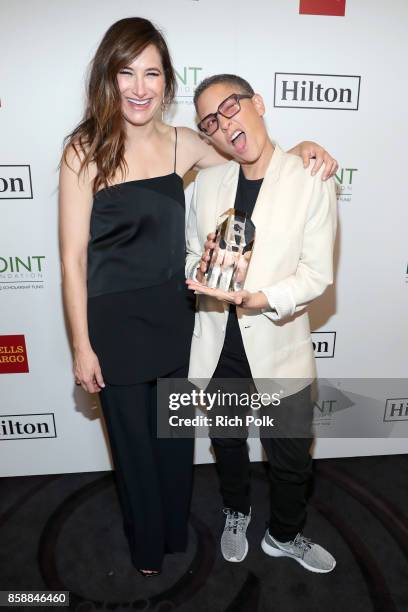 Actress Kathryn Hahn and honoree Jill Soloway at Point Honors Los Angeles 2017, benefiting Point Foundation, at The Beverly Hilton Hotel on October...