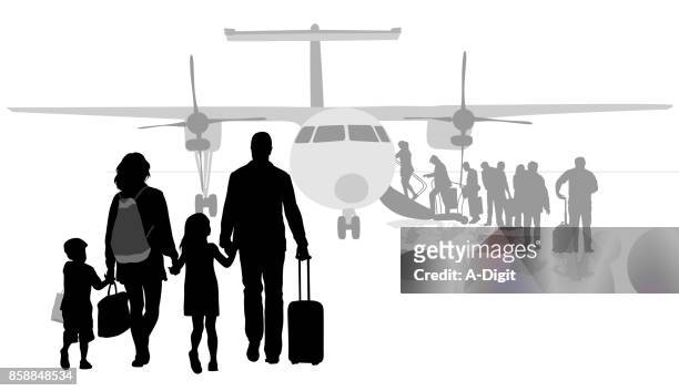 family flights - family stock illustrations