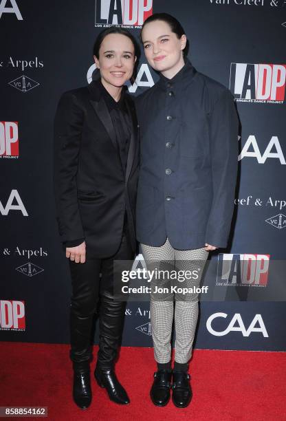 Actress Ellen Page and dancer Emma Portner arrive at the L.A. Dance Project's Annual Gala at L.A. Dance Project on October 7, 2017 in Los Angeles,...