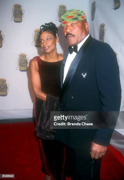 New York, NY. Jim Brown with his wife at Sports Illustrated's 20th Century Sports Awards. Photo by Brenda Chase Online USA, Inc.