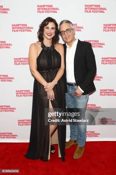 Director Tiffany Bartok and producer Troy Surratt attend the photo call for "Larger Than Life, The Kevyn Aucoin Story" during Hamptons International...