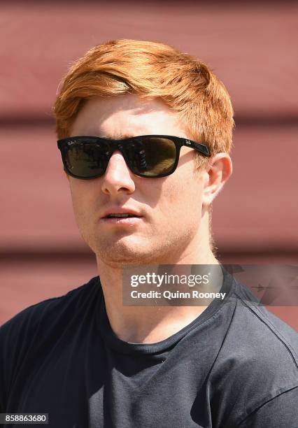 Nic Stirzaker of the rebels watches on during the round six NRC match between Melbourne and Canberra on October 8, 2017 in Melbourne, Australia.