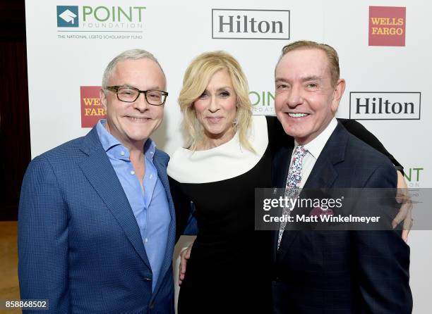 Dr. Neal Baer, Judith Light and Bruce Lindstrom at Point Honors Los Angeles 2017, benefiting Point Foundation, at The Beverly Hilton Hotel on October...